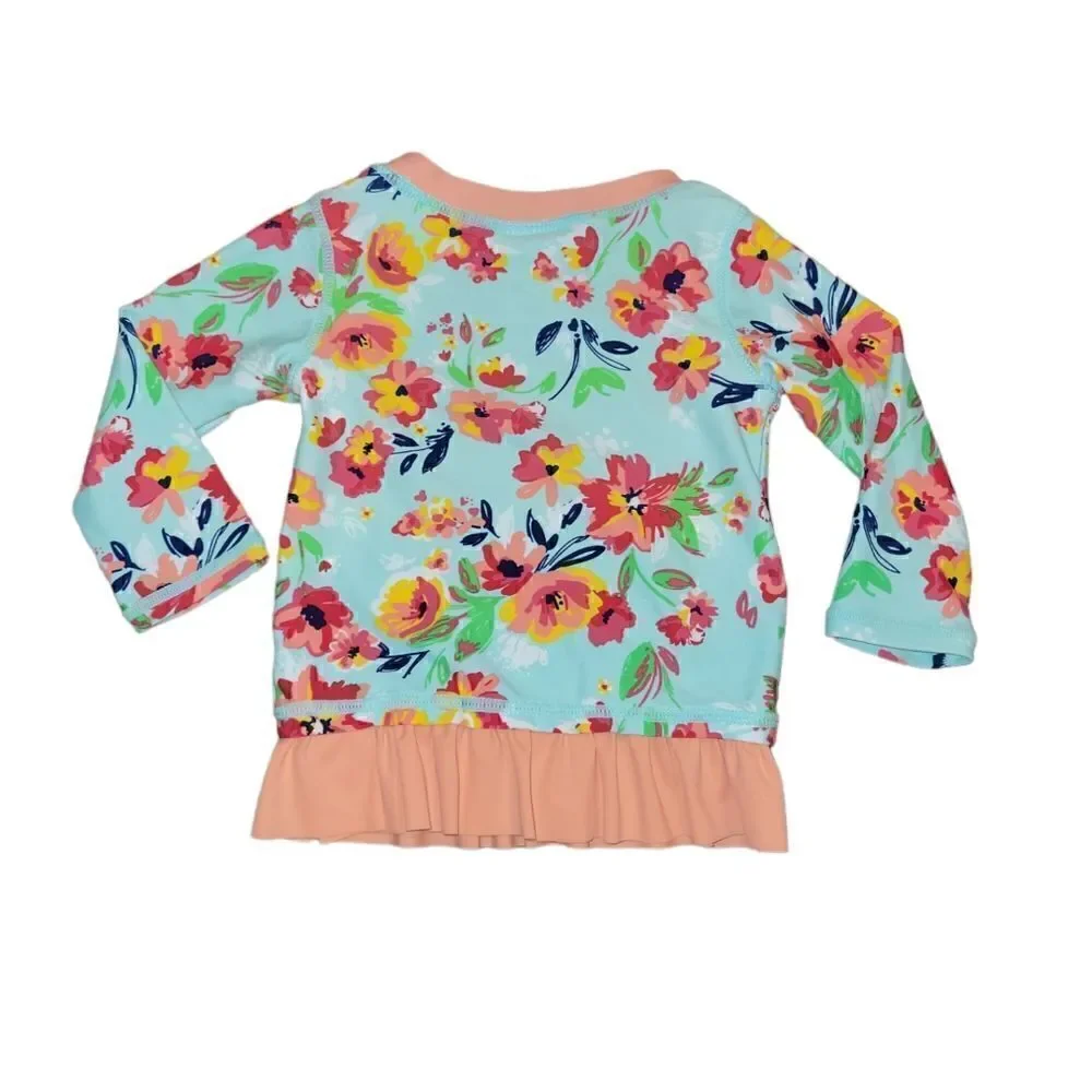 Ruffle Butts Floral Rashguard + Bottoms 2 piece Swimsuit Bathing Suit Set 6-12M